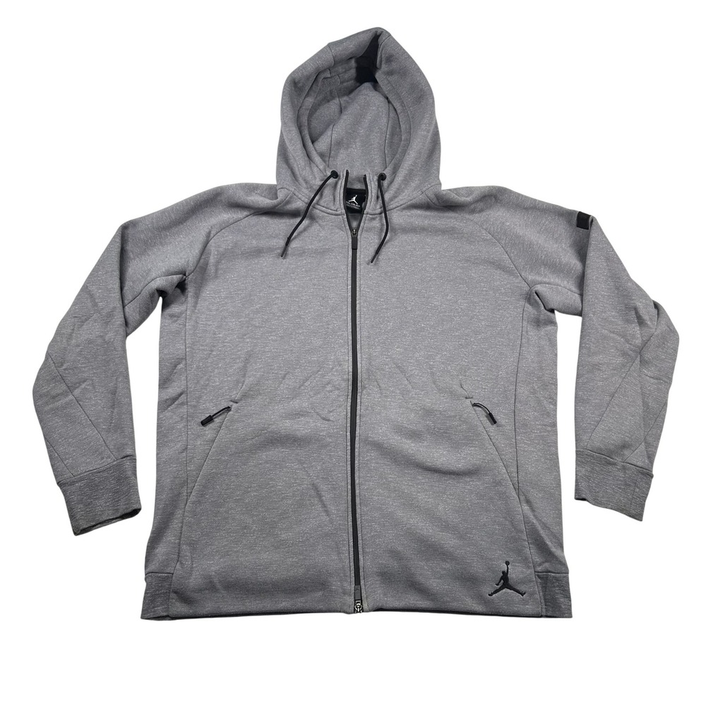 Jordan Full Zip Hoodie Mens 2xl Grey Heather Jumpman Logo 809470-065 Basketball